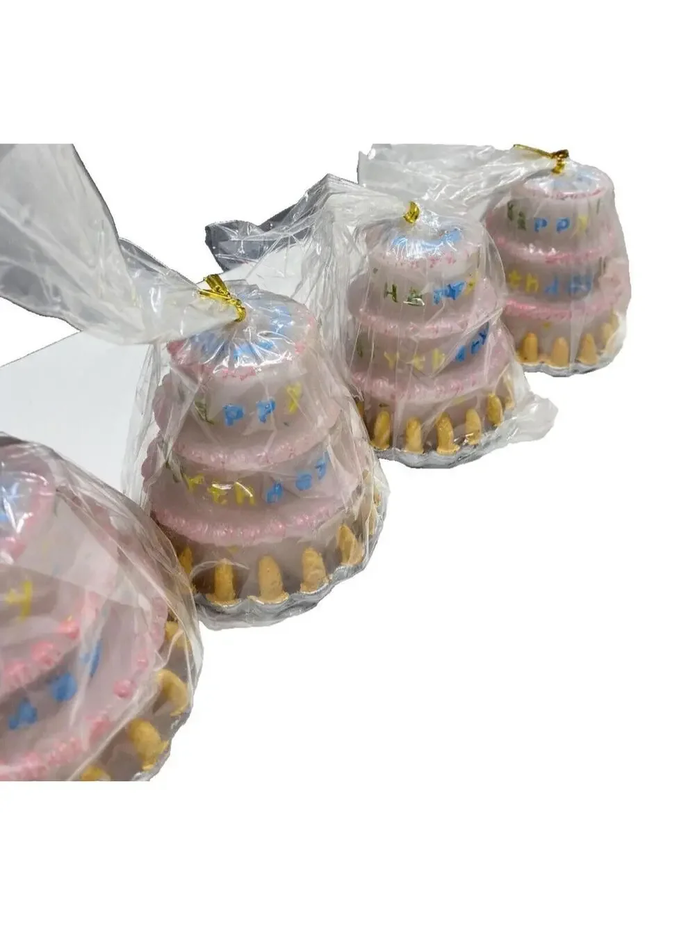 Happy Birthday , Cake Shaped Candles: Vintage 6pc Set for Celebrations! VTG